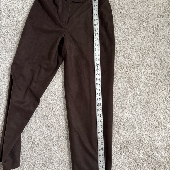 Talbots Vintage Brown Suede Like Flat Front Pants - Picture 8 of 8